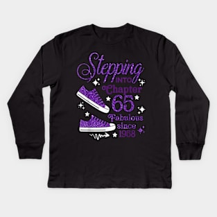 Stepping Into Chapter 65 Fabulous Since 1958 Kids Long Sleeve T-Shirt